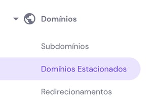 dom&iacute;nios estacionados no hpanel