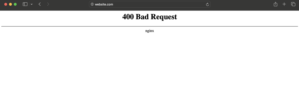 exemplo de erro 400 no safari