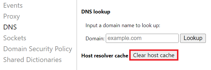 limpando cache dns do chrome