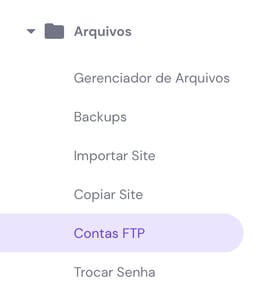 contas ftp no hpanel