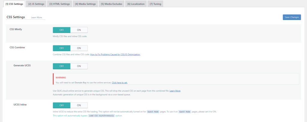 Configura&ccedil;&atilde;o de CSS no plugin LiteSpeed Cache