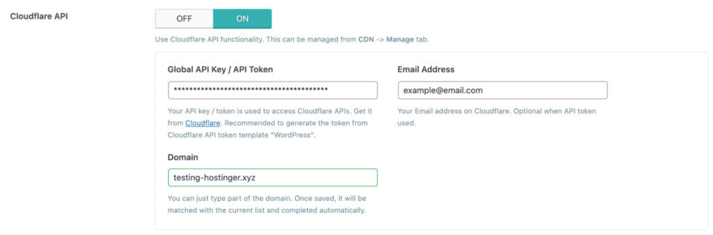 Configura&ccedil;&atilde;o da API Cloudflare no plugin LiteSpeed Cache