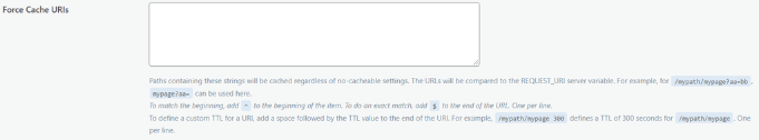 Configura&ccedil;&atilde;o de for&ccedil;ar cache de URLs no plugin LiteSpeed Cache