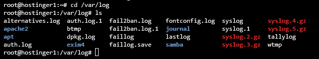 Listando todos os arquivos dentro do diret&oacute;rio /var/log no terminal