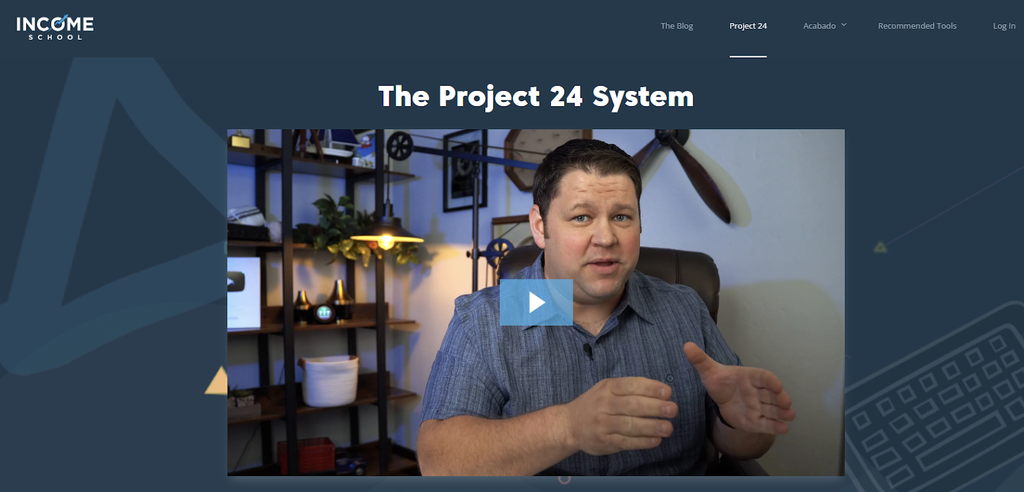 Captura de tela do site The Project 24 System - curso para afiliados