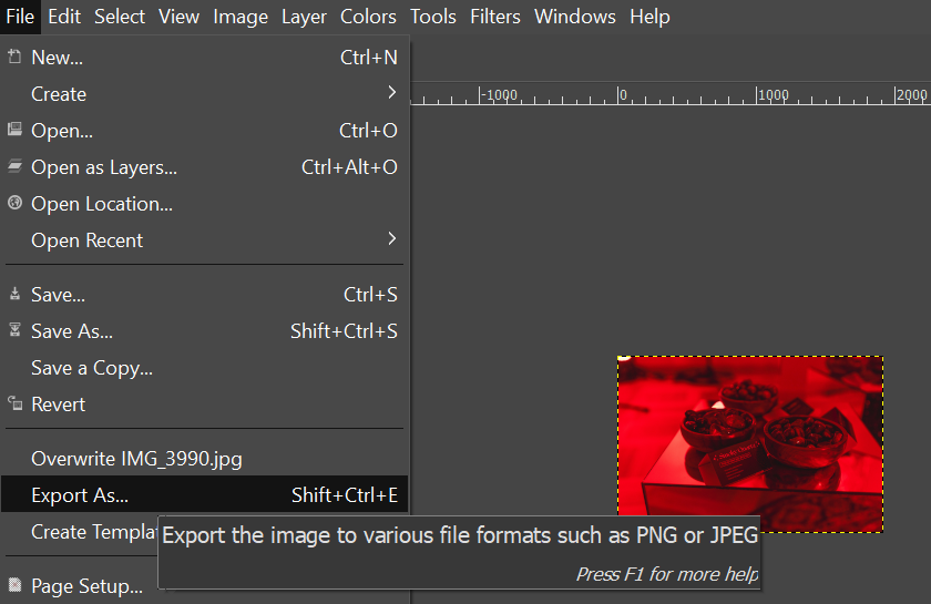 otimizando imagens no GIMP