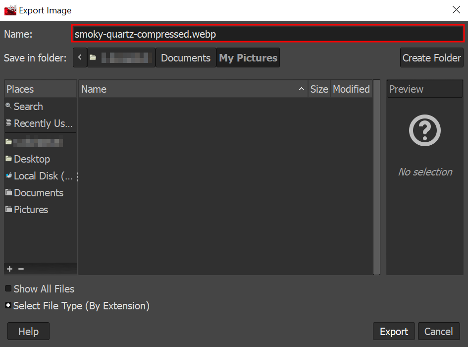 otimizando imagens no GIMP