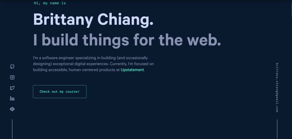 Site do portfólio da Brittany Chiang