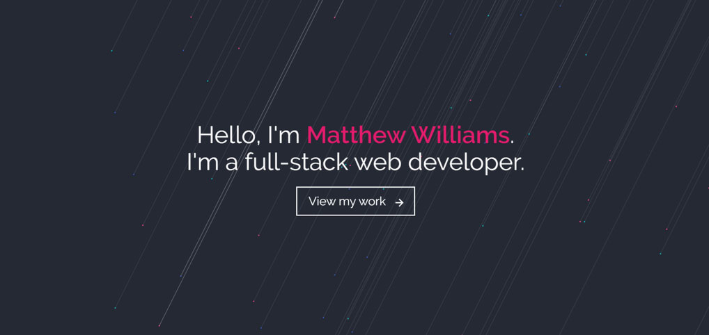 Site do portfólio do Matthew Williams