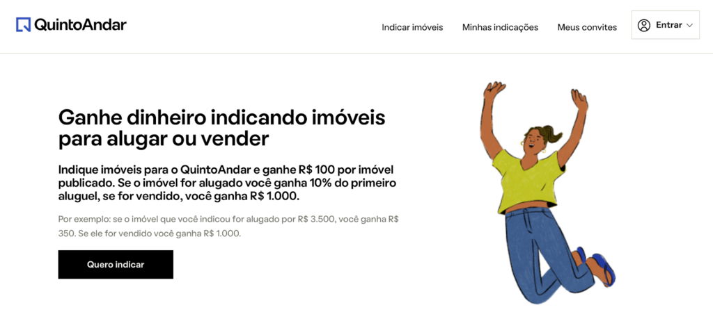 p&aacute;gina do programa de indica&ccedil;&atilde;o do QuintoAndar