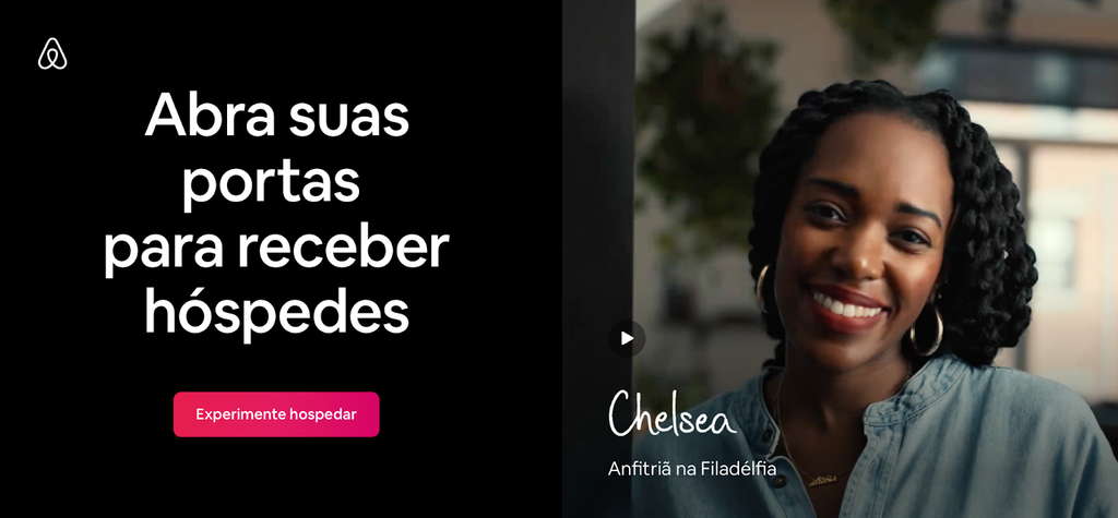 landing page do airbnb para atrair novos anfitri&otilde;es &agrave; plataforma