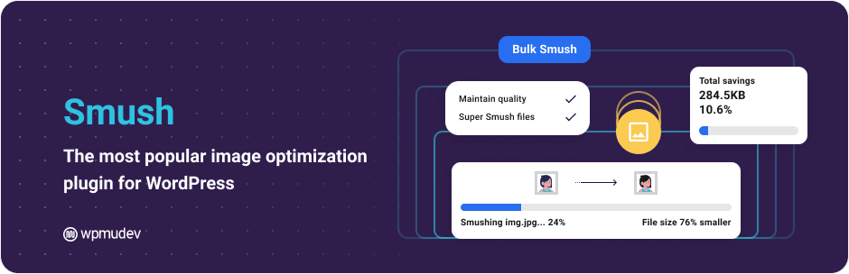 Banner do Smush WordPress plugin