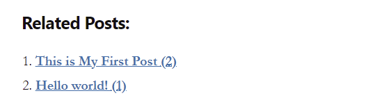 Exemplo de seção de posts relacionados
