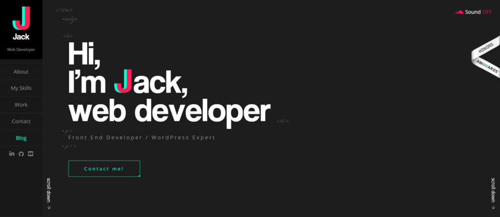 Portfólio desenvolvedor web de Jack Jeznach