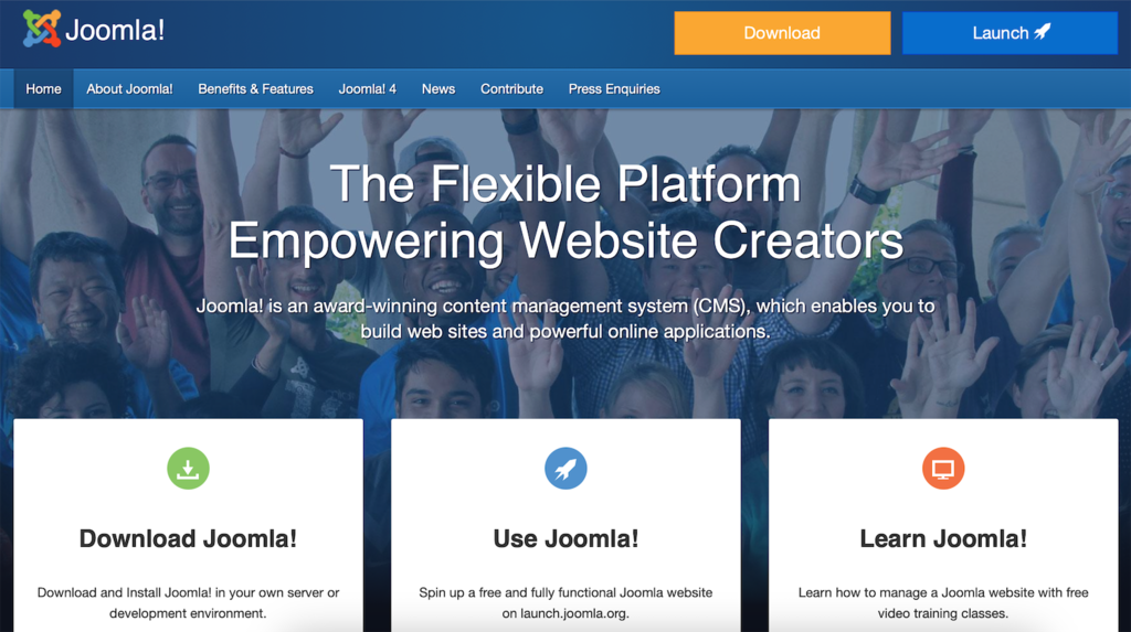 p&aacute;gina do joomla na web