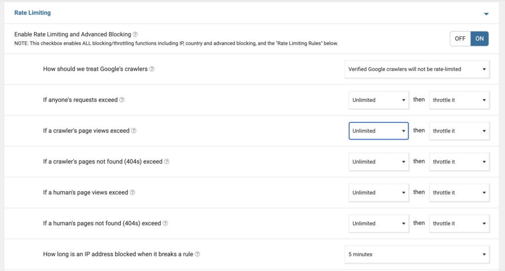 implementando rate limit no plugin wordfence para wordpress