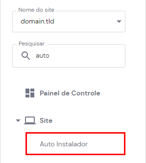 O botão Auto installer no hPanel