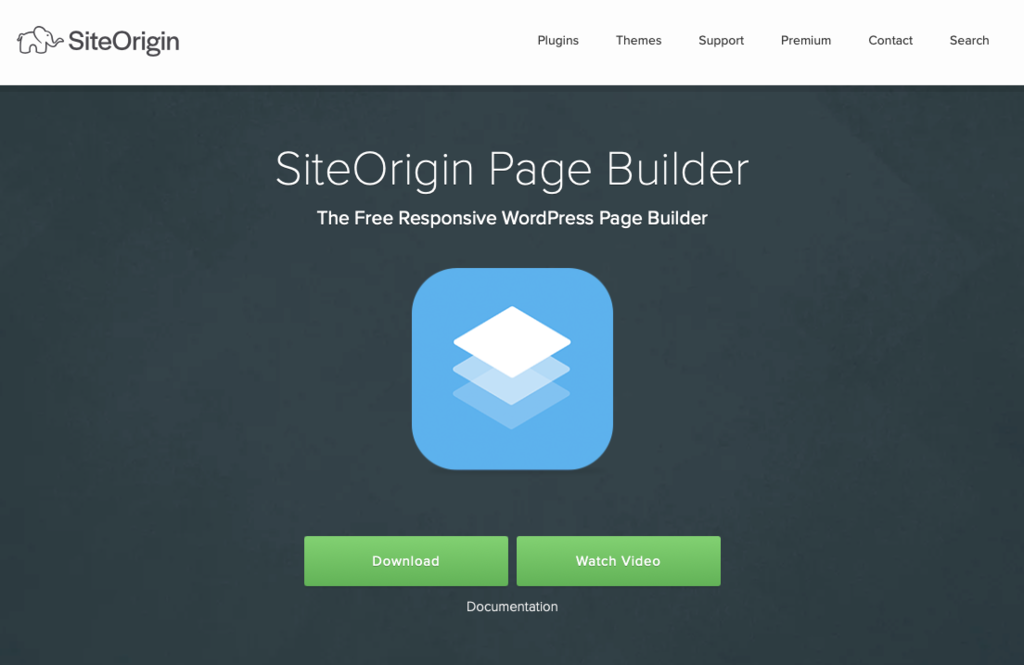 p&aacute;gina inicial do siteorigin na web