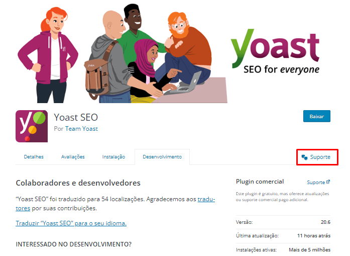 bot&atilde;o de suporte do yoast seo