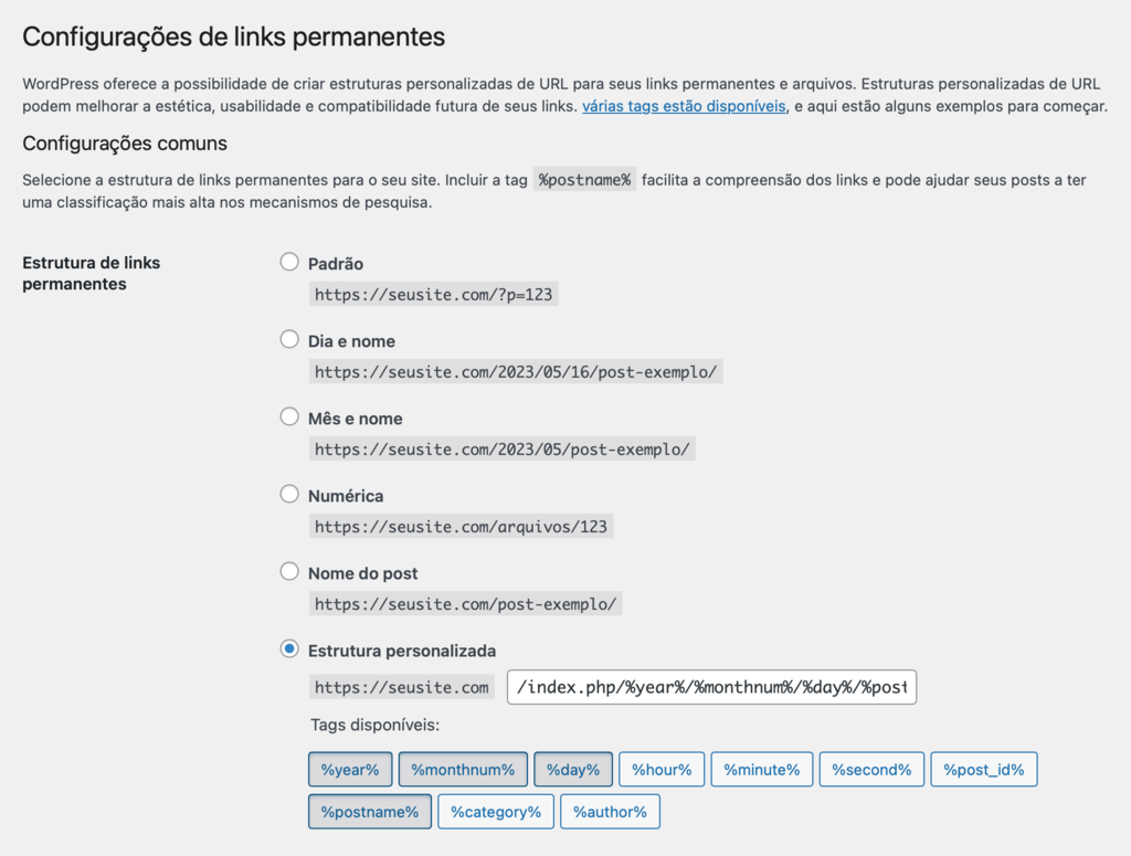 editando endere&ccedil;o e url do site no wordpress