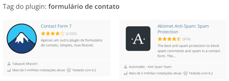 plugins de formul&aacute;rio de contato do wordpress