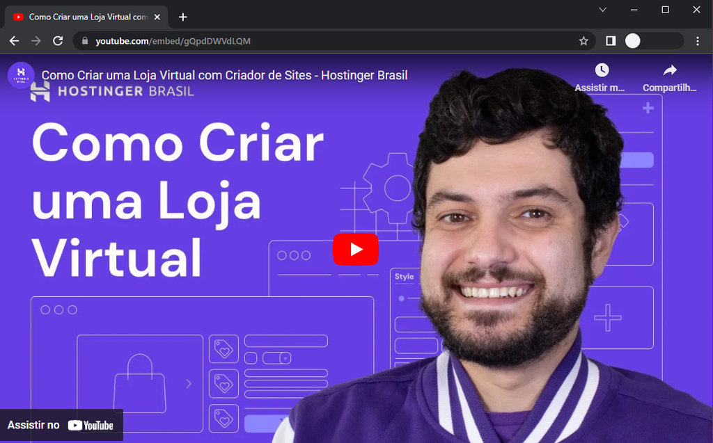 exemplo de um v&iacute;deo do youtube incorporado usando o iframe