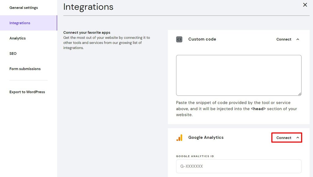integra&ccedil;&atilde;o do Google Analytics com o Criador de Sites da Hostinger