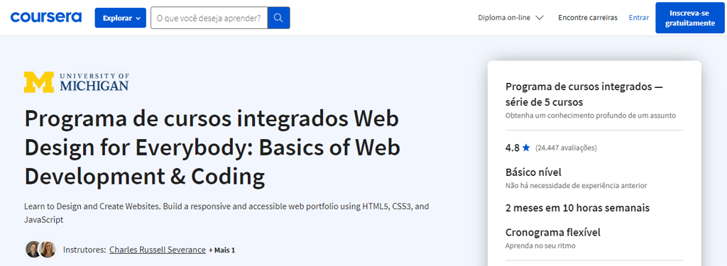 web design b&aacute;sico - curso da coursera