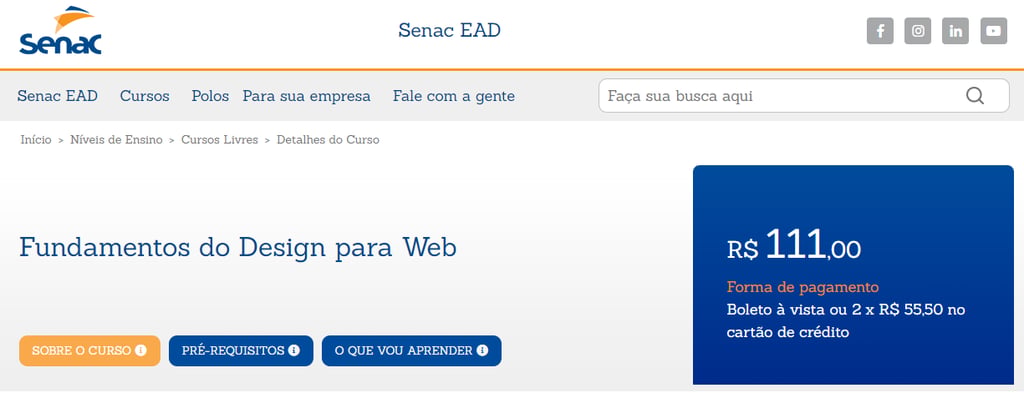 fundamentos de design para web - curso senac