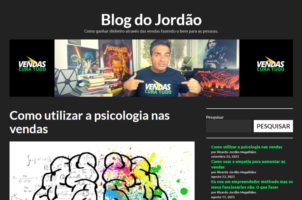 captura de tela do blog do jord&atilde;o