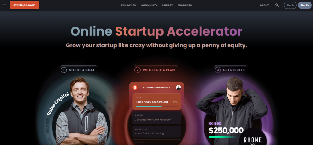 p&aacute;gina do blog startups.com na web