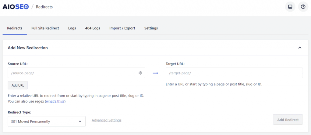 configurando redirecionamentos com o plugin aioseo