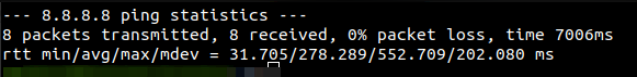 Estat&iacute;sticas de ping no Terminal do Ubuntu