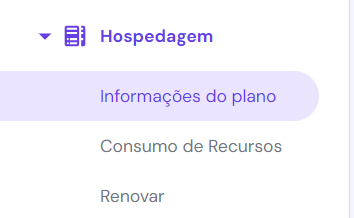 O bot&atilde;o Informa&ccedil;&otilde;es do plano no hPanel