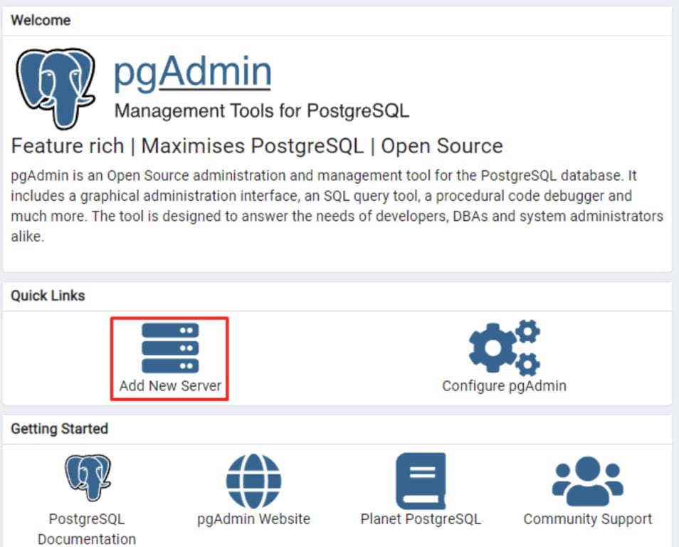 adicionando novo servidor no pgadmin