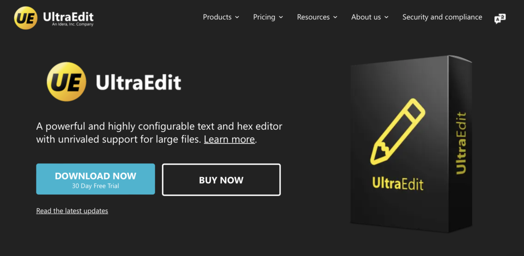 p&aacute;gina da web do editor ultraedit