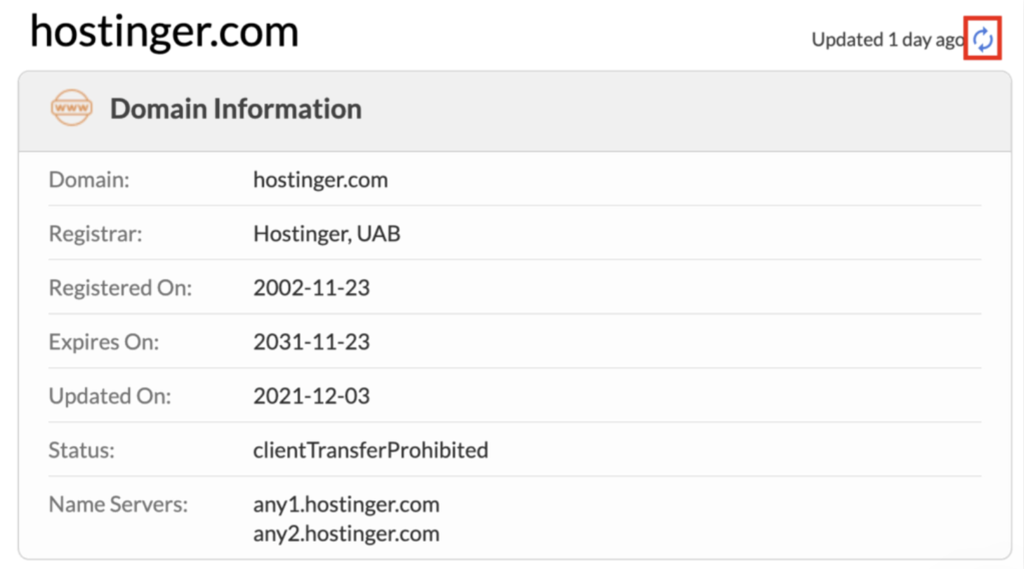 atualizando informa&ccedil;&otilde;es na ferramenta de pesquisa do whois