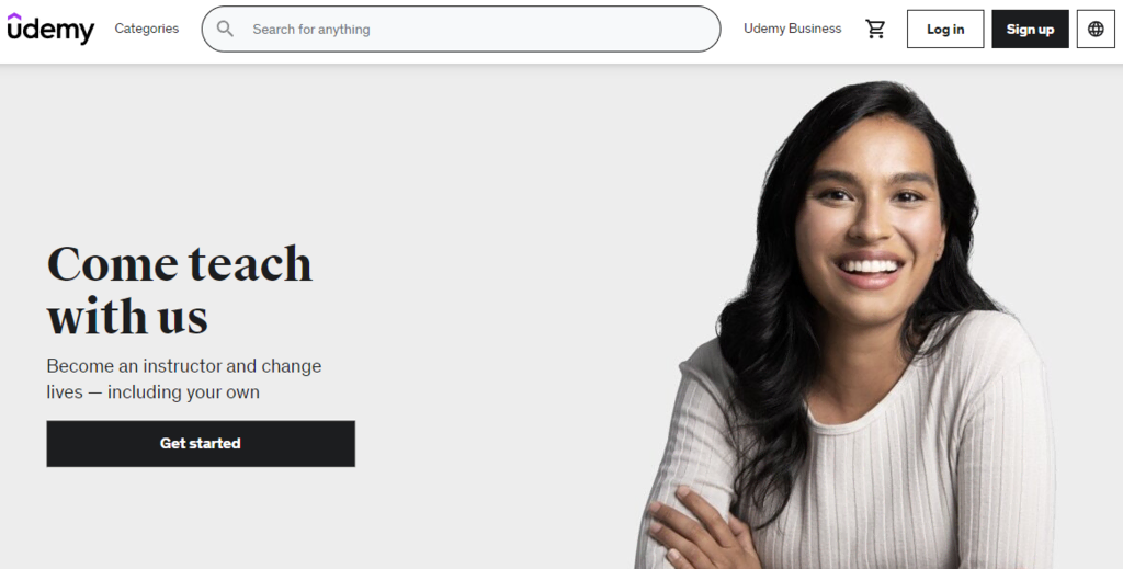 p&aacute;gina inicial da udemy