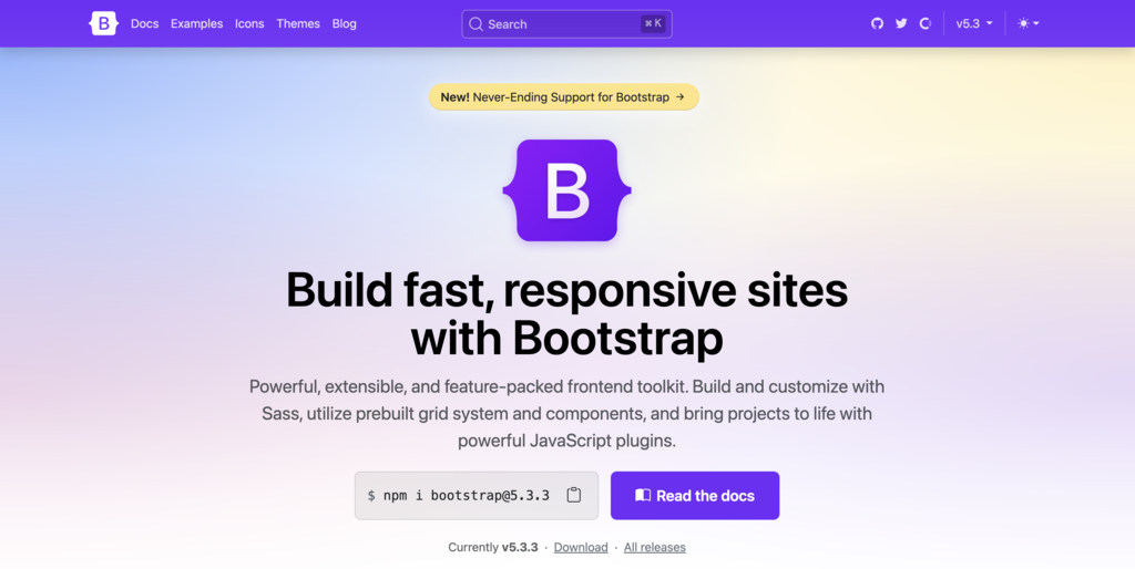 P&aacute;gina inicial do Bootstrap