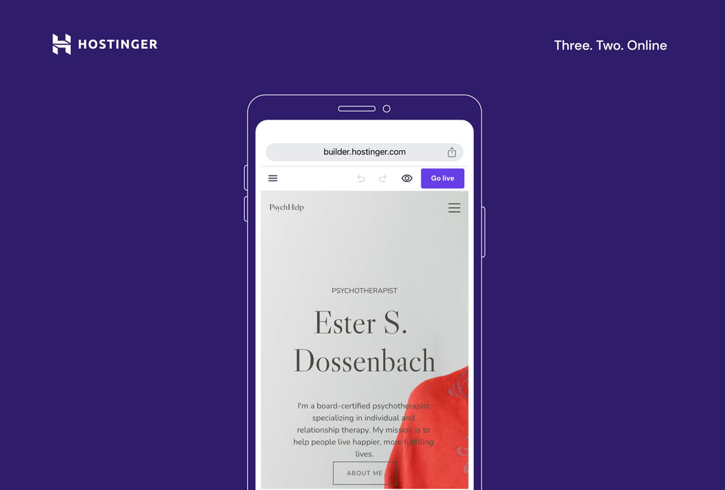publicar site no editor mobile da hostinger