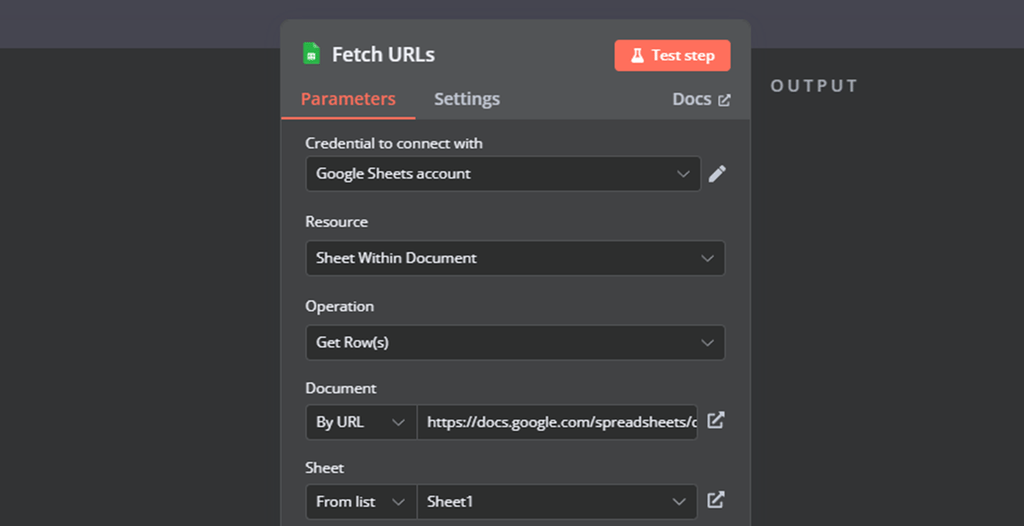 Janela de importa&ccedil;&atilde;o do URL com os campos preenchidos