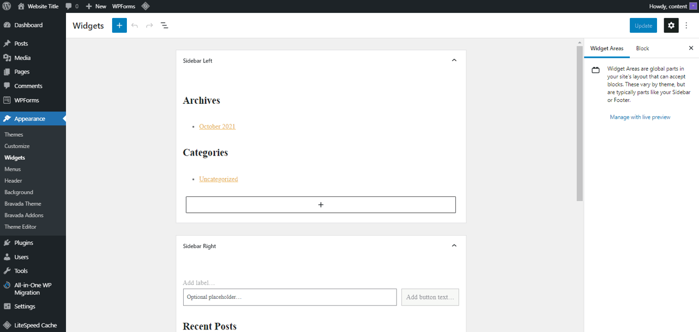 Creare un widget WordPress personalizzato