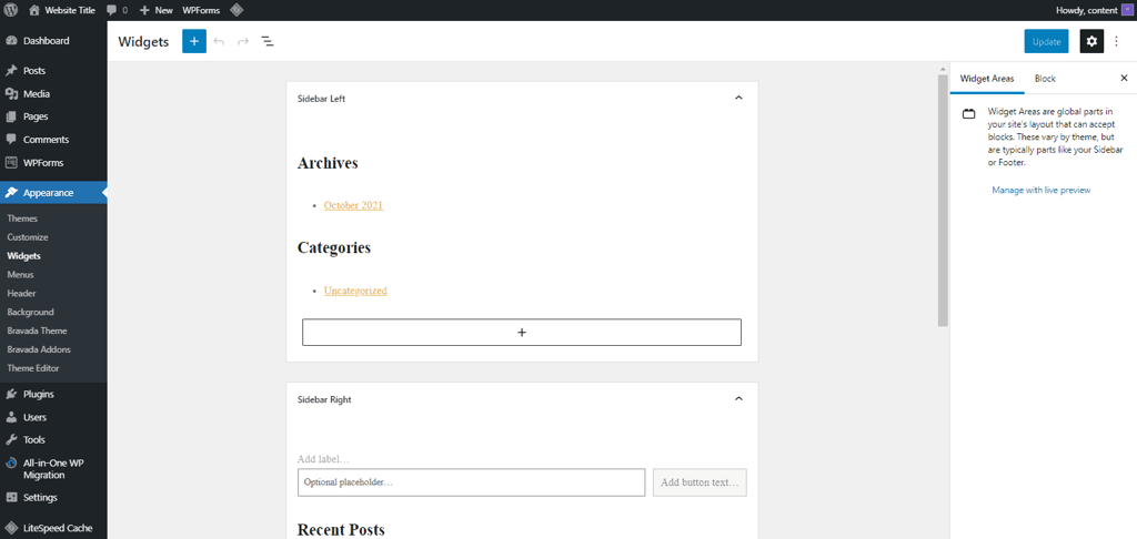 Creare un widget WordPress personalizzato