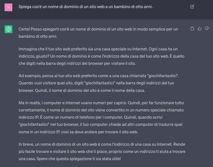 A simplified explanation of domain name generated by ChatGPT
