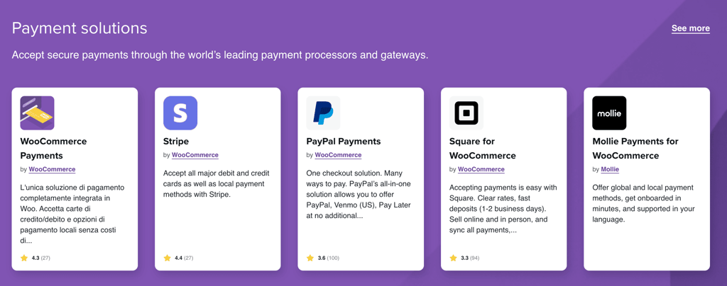 Un elenco di plugin per gateway di pagamento compatibili con WooCommerce