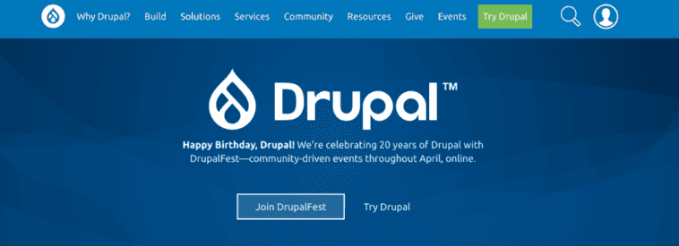 Homepage di Drupal