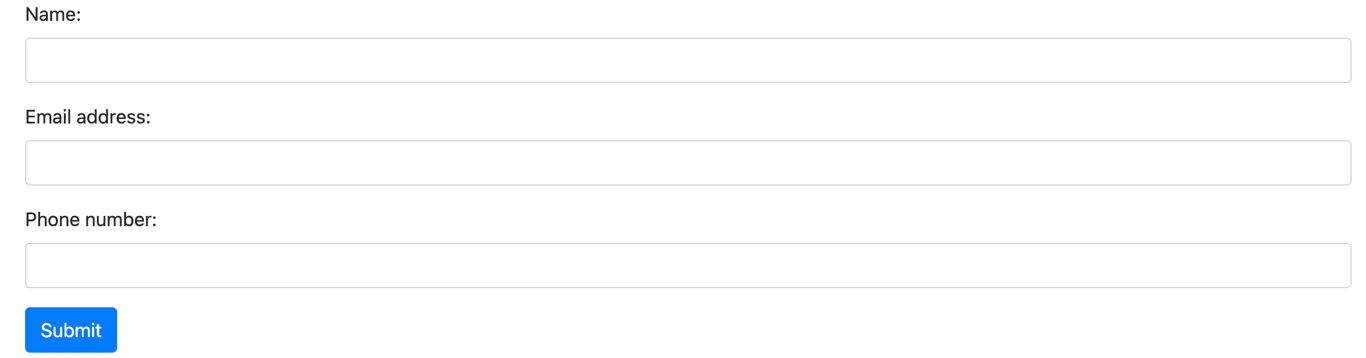 Pagina di contatto realizzata con Bootstrap