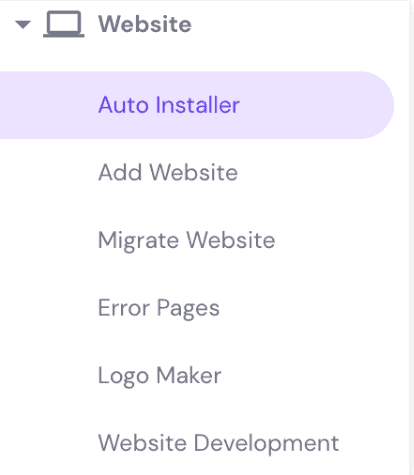Pulsante Auto Installer su hPanel