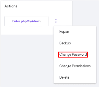 MySQL pulsante cambia password