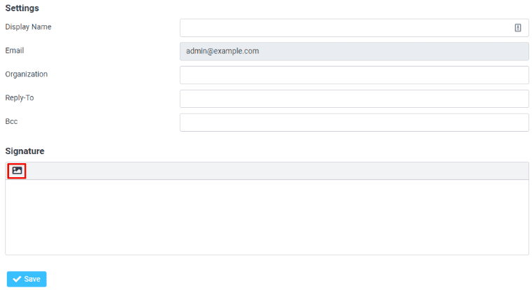 Menu Impostazioni sulla Webmail di Hostinger con il campo Firma evidenziato